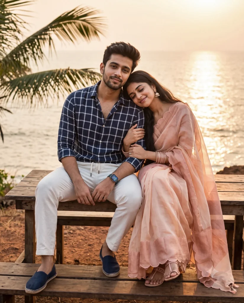 Sunset Couple Portrait Prompt on a Coastal Overlook