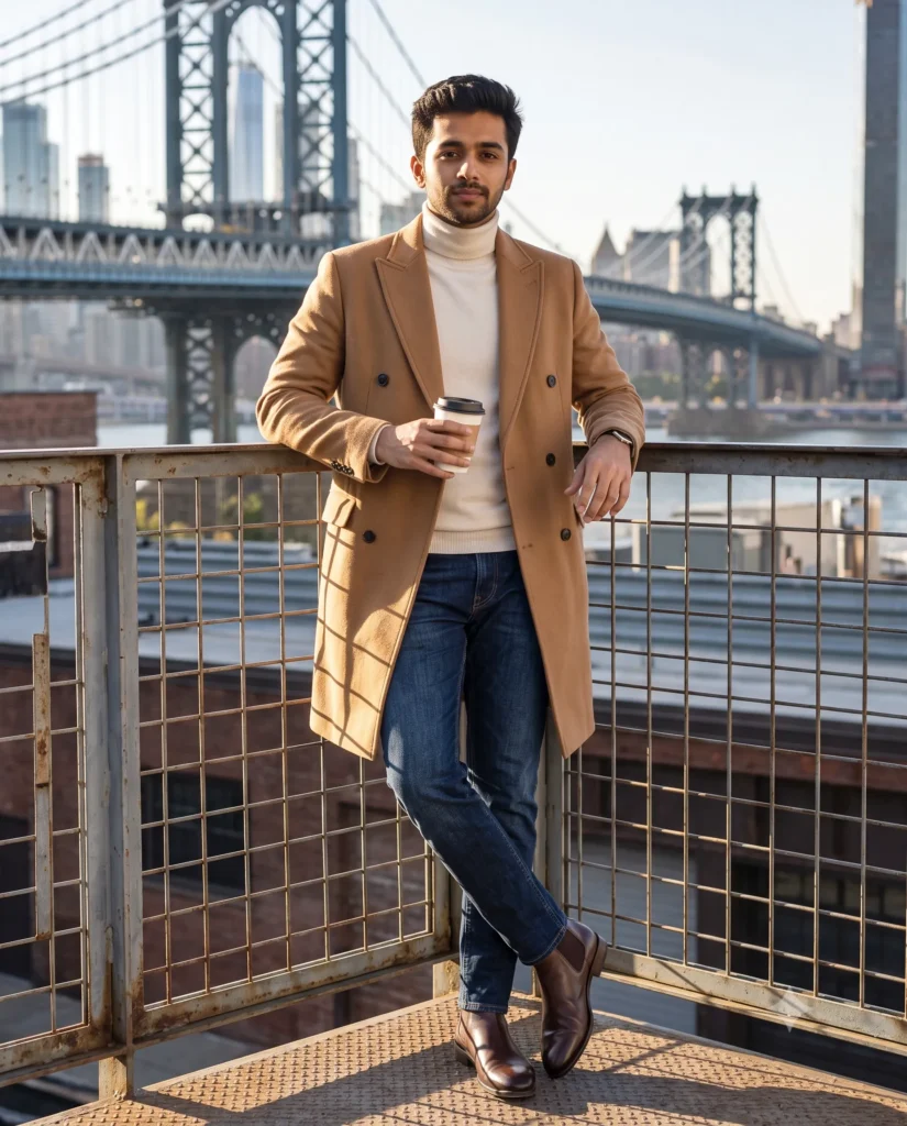 Man Fashion Portrait Prompt on Brooklyn Rooftop