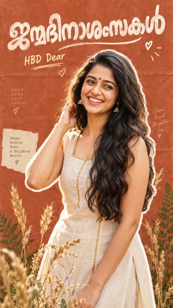 Malayalam Birthday Status Prompt in Collage Style