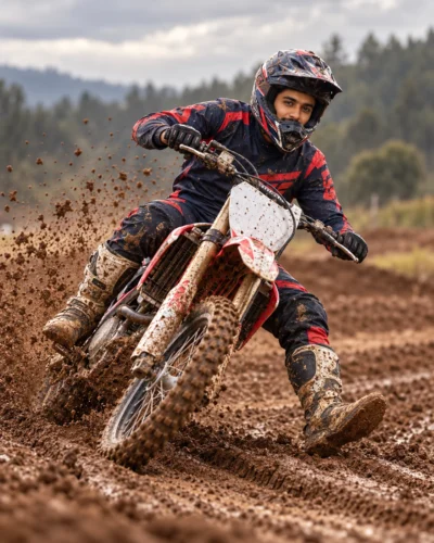 AI-generated image: Motocross Action Photo Prompt for Gritty Dirt Bike Shots