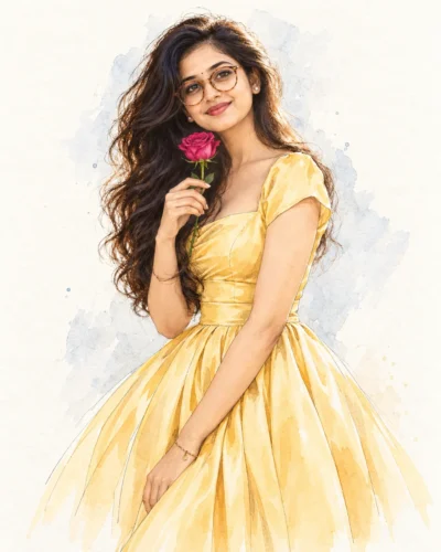 Minimalist Fashion Illustration Prompt in Soft Watercolor