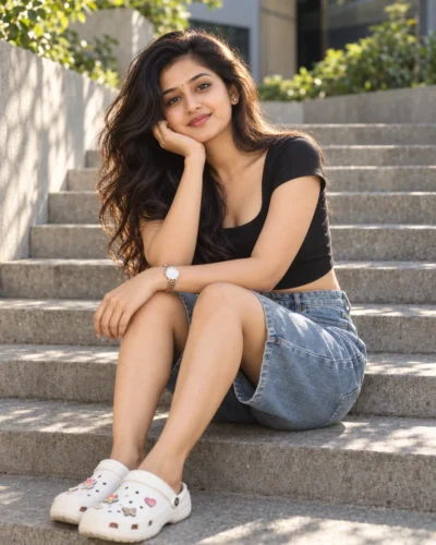 Editorial Streetwear Portrait Prompt on Outdoor Stairs