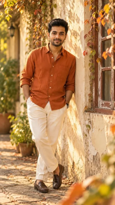 Burnt Orange Portrait Prompt for Warm Autumn Photos