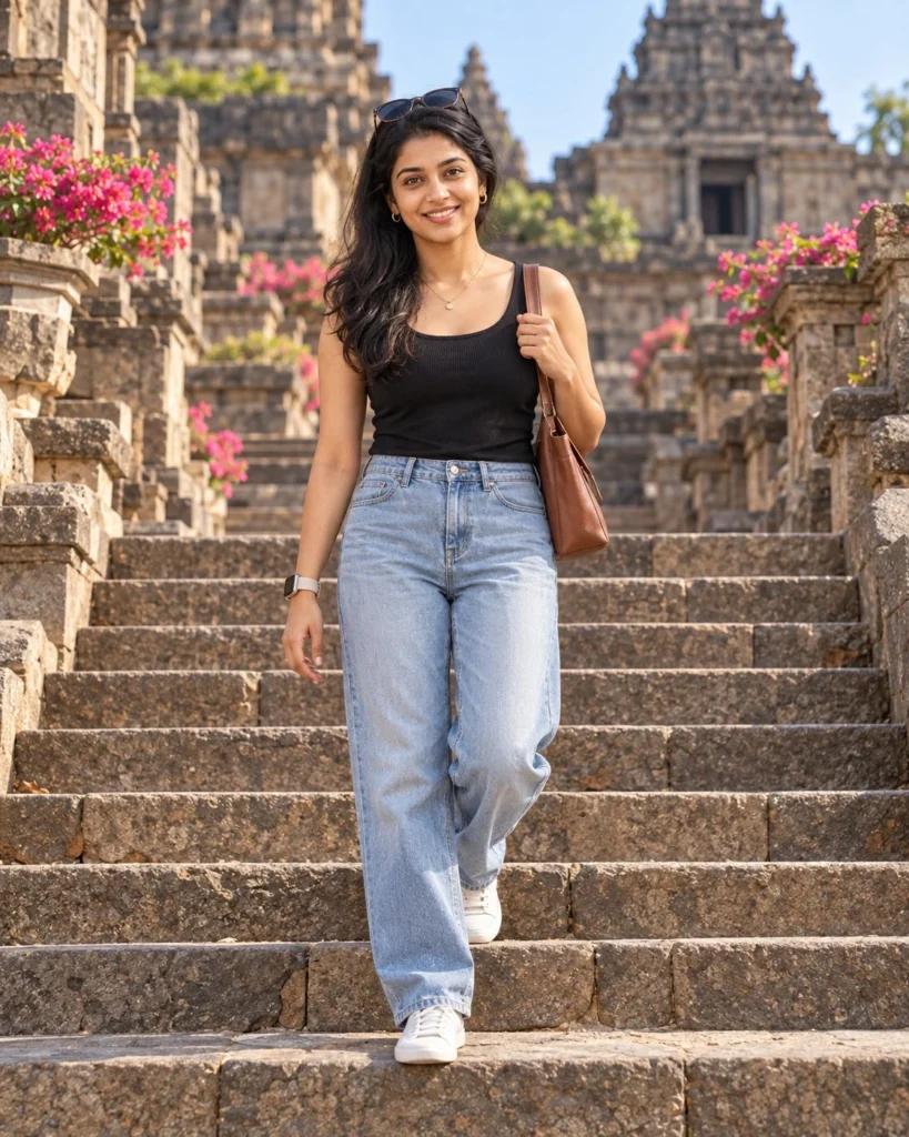 Travel Fashion Portrait Prompt for Outdoor Street Style Photos