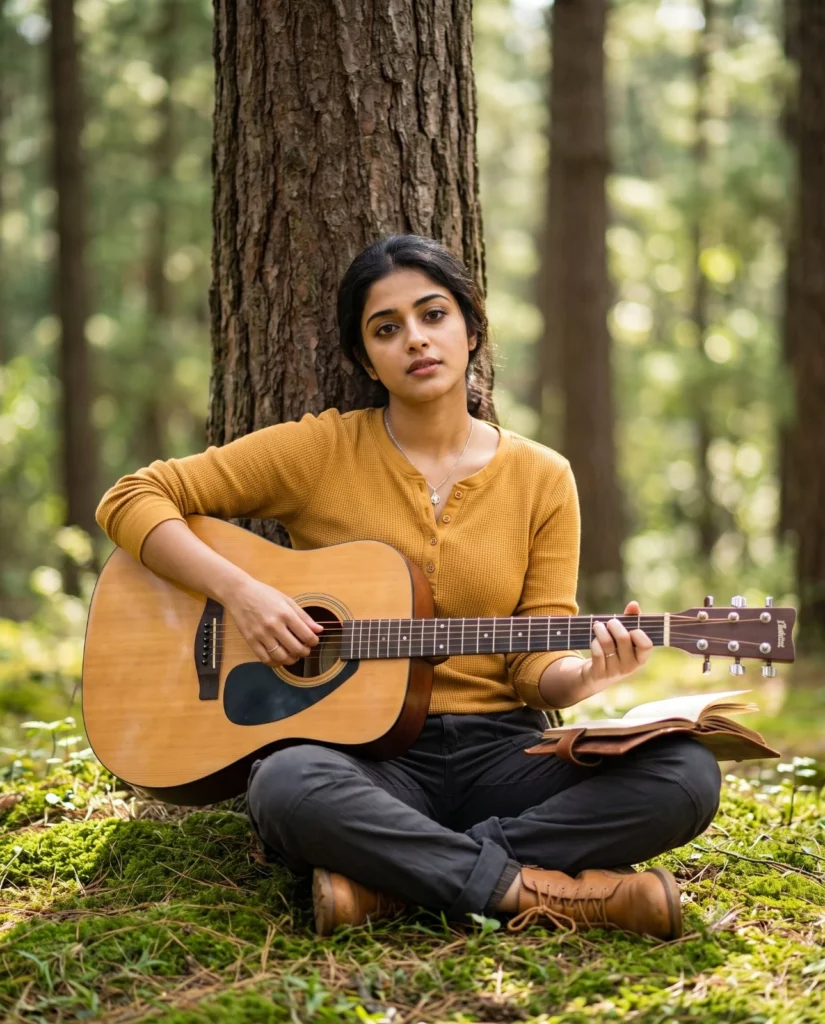 Pine Forest Guitar Prompt with Acoustic Ballad Vibe